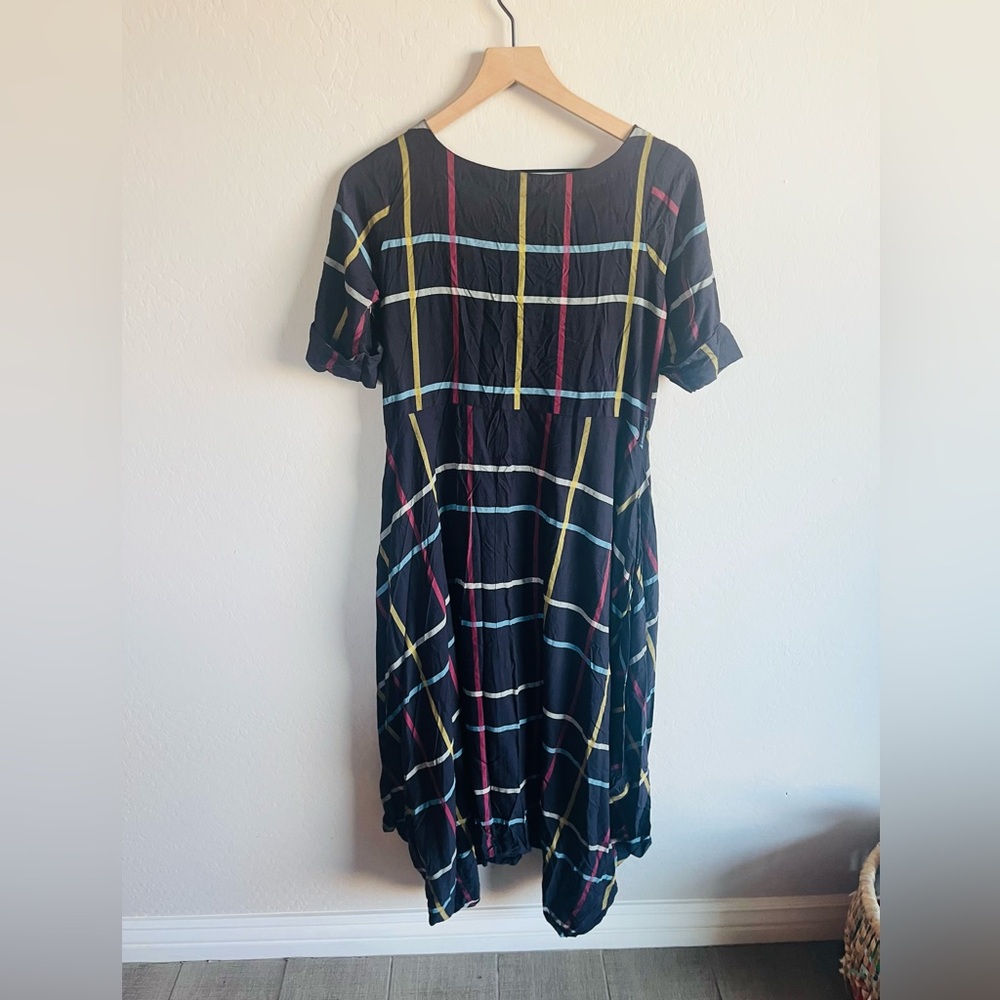 Bombay Paisley Women’s Striped Midi Dress Size M Pockets Vacay Boho Preppy - Picture 6 of 6
